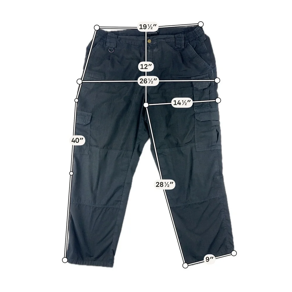 5.11 Tactical Cargo Pants Mens Relaxed 39x28 Black Utility Ripstop Workwear‎